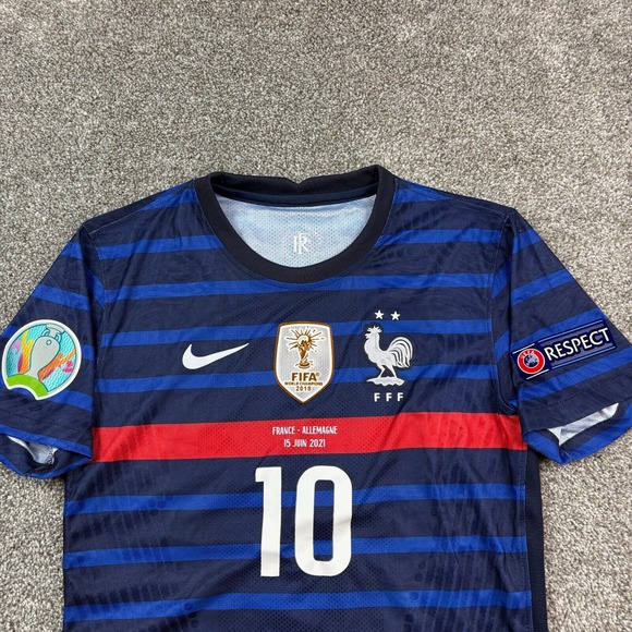 Nike France FFF Vapor Match Home Jersey Mens M 2020-2021 Kylian Mbappe #10 Euro - Picture 3 of 8